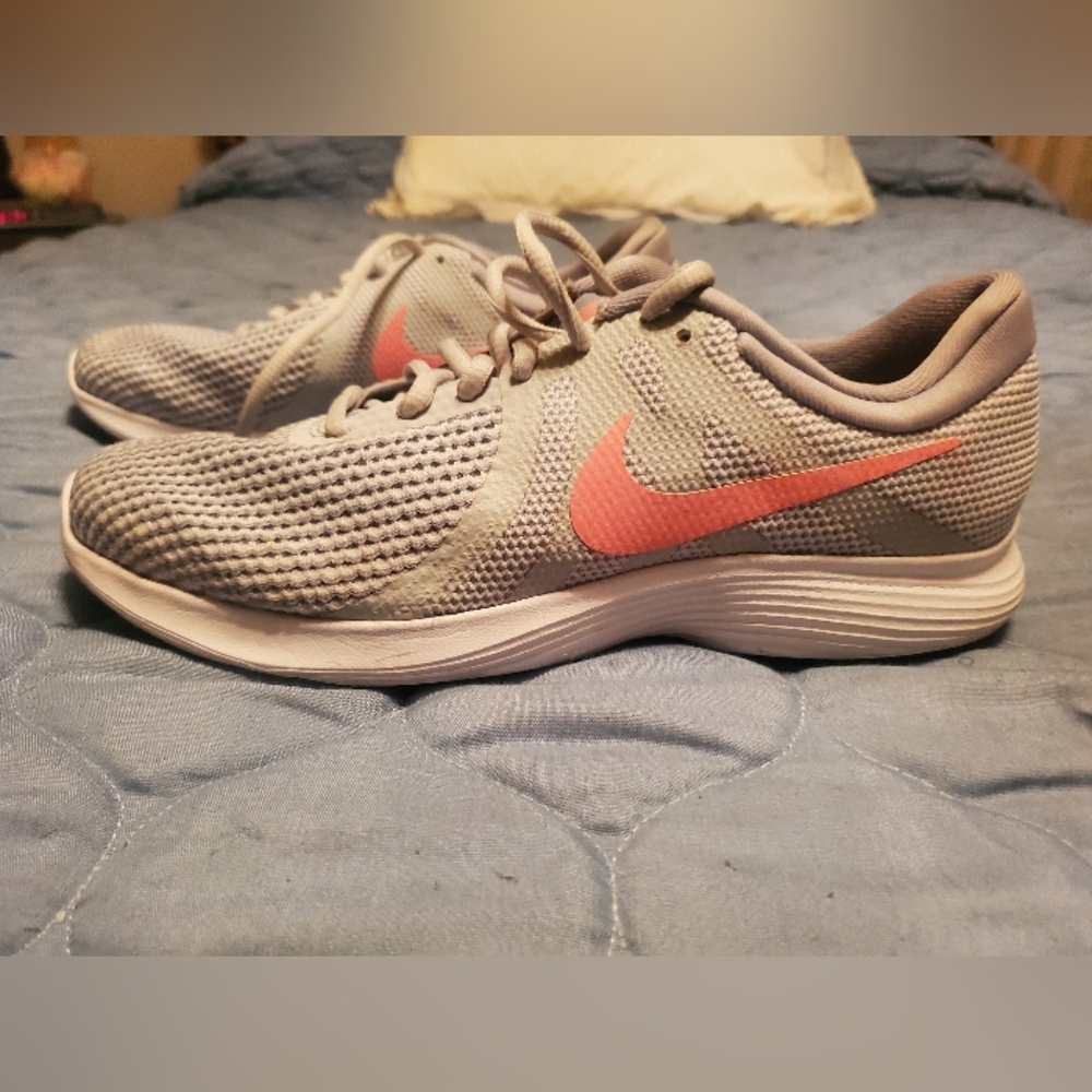 Nike Women's Athletic Shoes in Gray and Coral